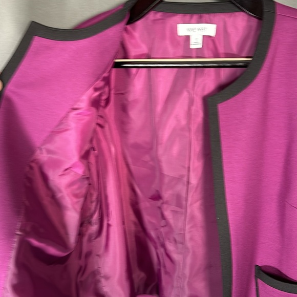 Nine West, size 12, plum and black, Ponte Jewel Neck Jacket, NWT - Picture 5 of 9